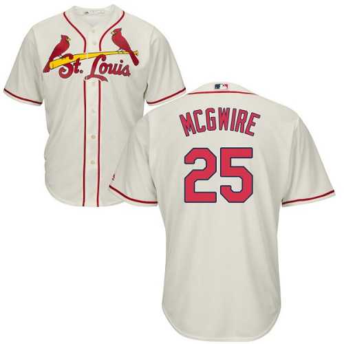 Men%27s St Louis Cardinals #25 Mark McGwire Cream Cool Base Stitched Jersey Dzhi